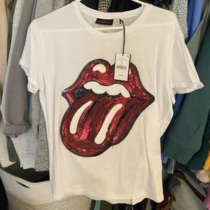 Sequined Rolling Stones Graphic Tee
